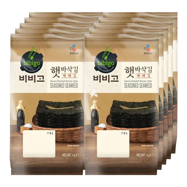 CJ BIBIGO Crispy Toasted Seaweed Trayless (10pcs) 40g (Case 16)