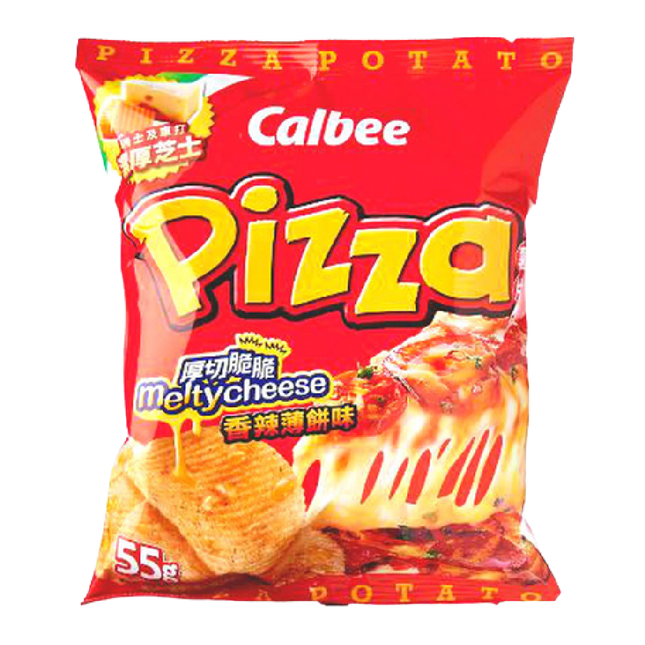 CALBEE Potato Crisps - Spicy Pizza 55g - Longdan Official