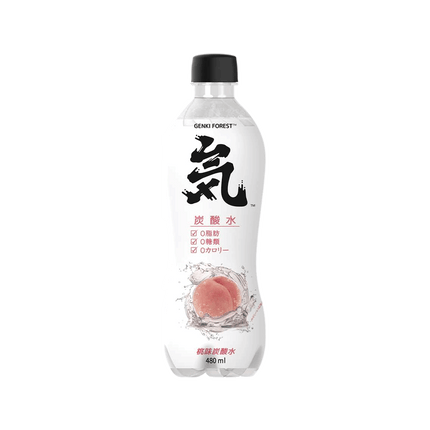GENKI FOREST Sparkling Water - Peach Flavour 480ml (Case 15)