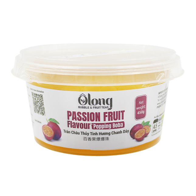 OL Passion Fruit Popping Boba 450g (Case 24)