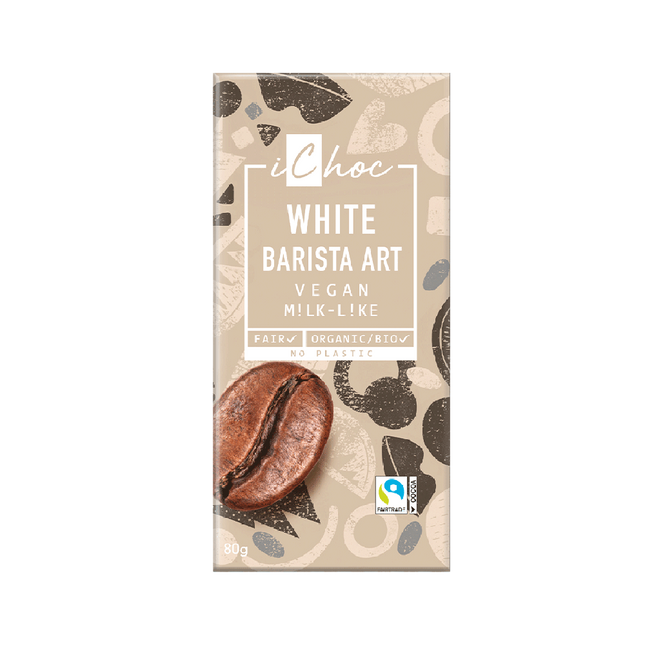 ICHOC Organic Chocolate Bar White Barista Art 80g - Longdan Official