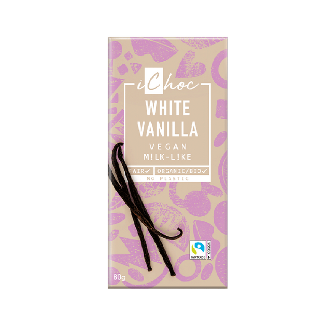 ICHOC Organic Chocolate Bar White Vanilla 80g - Longdan Official