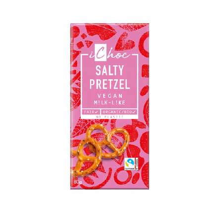 ICHOC Organic Chocolate Bar Salty Pretzel 80g - Longdan Official