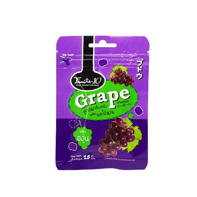 FRUITEN 10% Fruit Candy Grape Flavor 25g (Case 192)