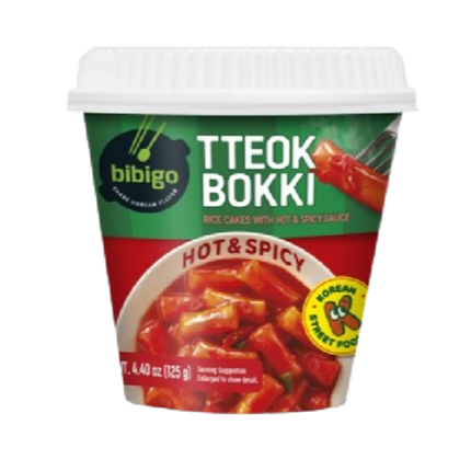 CJ BIBIGO Tokpokki Cup Hot & Spicy 125g (Case 24)