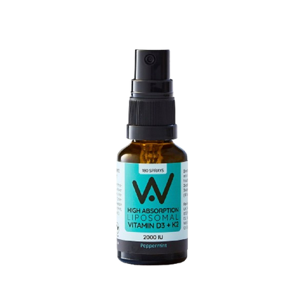 WELL ACTUALLY Liposomal Vitamin D3 + K2 Spray 2000IUs Peppermint Flavour 25ML - Longdan Official