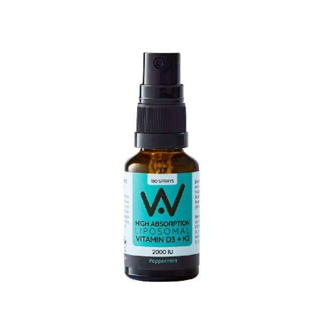 WELL ACTUALLY Liposomal Vitamin D3 + K2 Spray 2000IUs Peppermint Flavour 25ML - Longdan Official