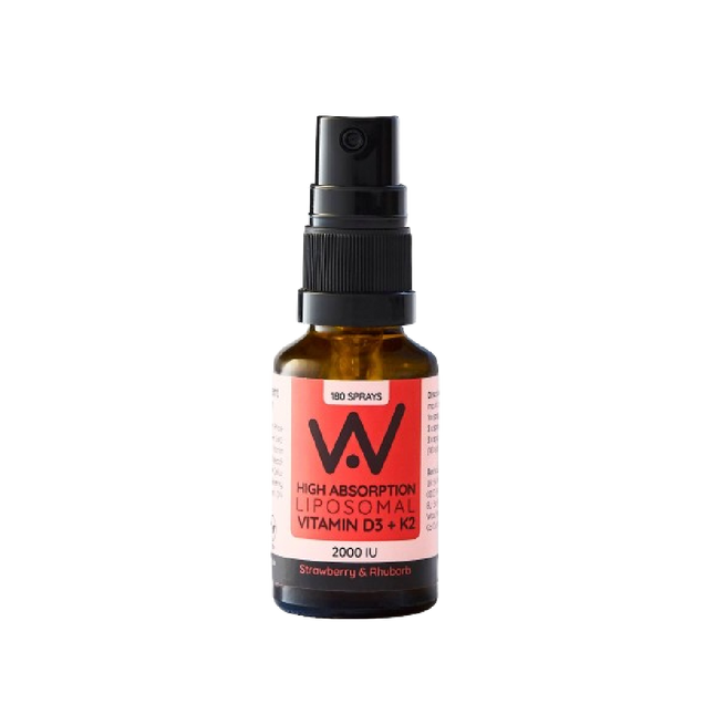WELL ACTUALLY Liposomal Vitamin D3 + K2 Spray 2000IUs Strawberry Rhubarb Flavour 25ML - Longdan Official