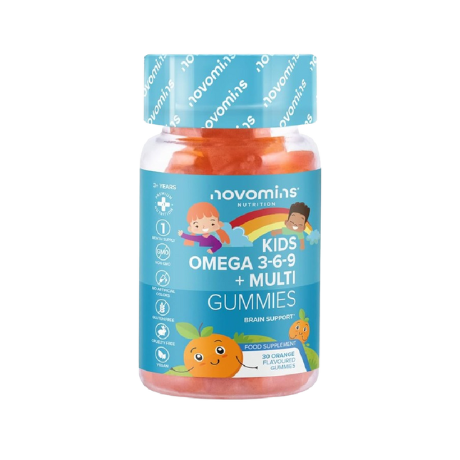 NOVOMINS Kids Omega 3-6-9 + Multivitamin 30 Gummies (Case 120)