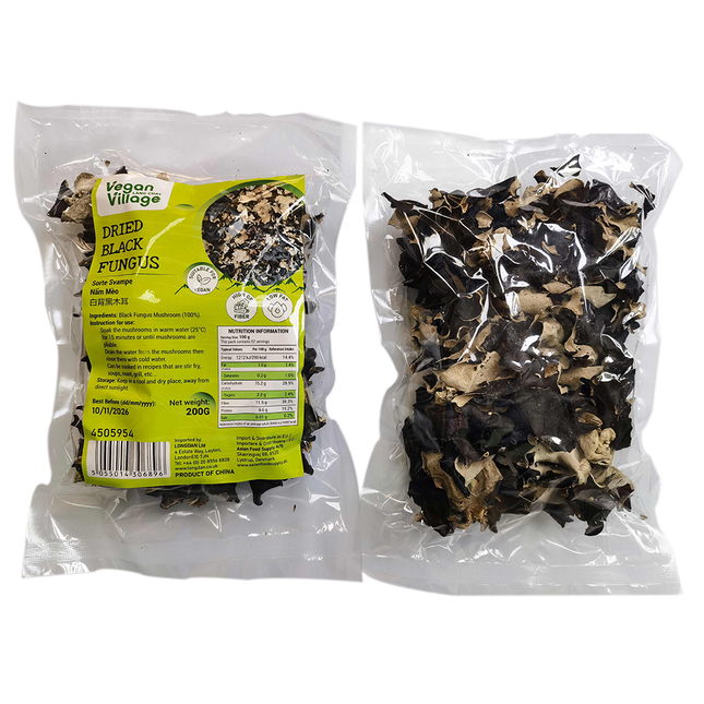 VEGAN VILLAGE Dried Black Fungus 200g (Case 30)