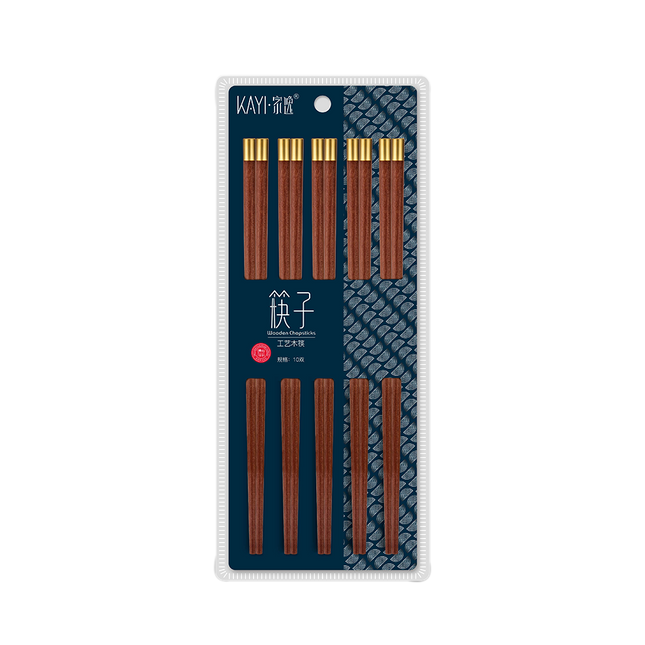 KAYI Good Fortune Wooden Chopsticks 25cm 5P (Case 120)