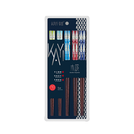KAYI Painted Wooden Chopsticks 25cm 5P (Case 120)