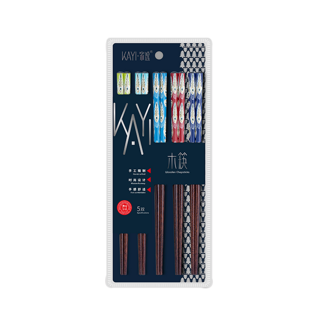 KAYI Painted Wooden Chopsticks 25cm 5P (Case 120)