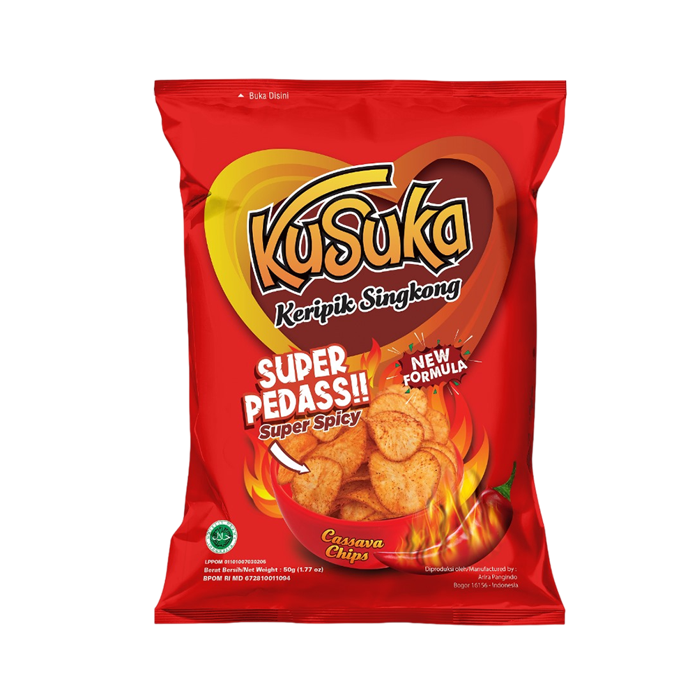 KUSUKA Cassava Chips Super Spicy 50gr (Case 20)