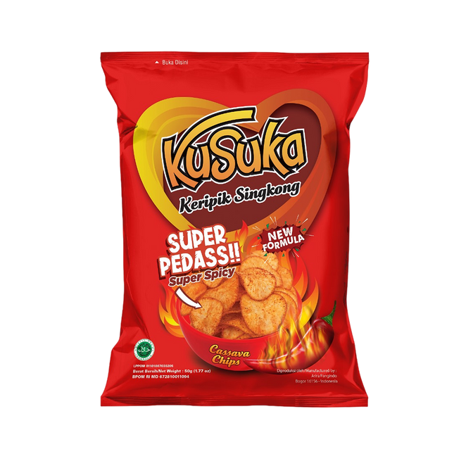 KUSUKA Cassava Chips Super Spicy 50gr (Case 20)