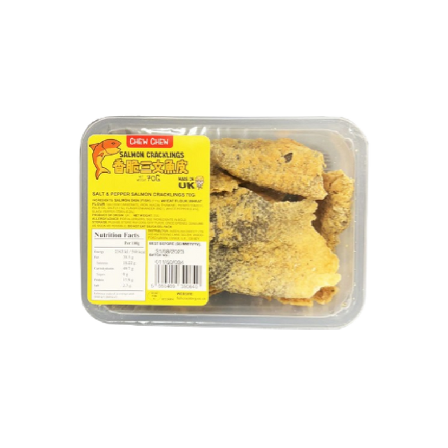 CHEW CHEW Salmon Cracklings- Salt and Pepper 70g - Longdan Official