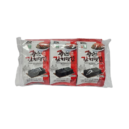 GWANGCHEON Crispy Seaweed Snacks Kimchi Flavour (3pcs) 12g (Case 24)