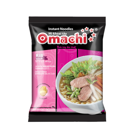 OMACHI Instant Noodles With Potato Starch _ Rib Soup Style 79g (Case 30)