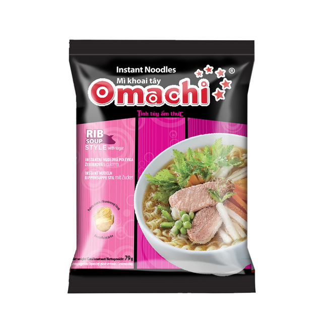 OMACHI Instant Noodles With Potato Starch _ Rib Soup Style 79g (Case 30)
