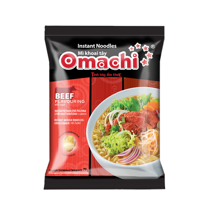 OMACHI Instant Noodles With Potato Starch _ Beef Flavouring 79g (Case 30)