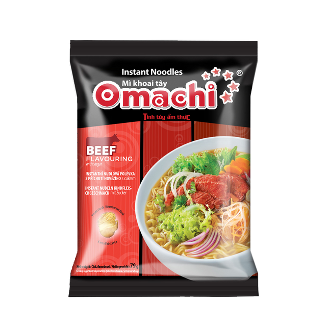 OMACHI Instant Noodles With Potato Starch _ Beef Flavouring 79g (Case 30)