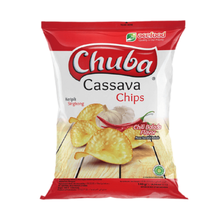 CHUBA Cassava Chips Chili Balado Flavor 60g (Case 30)