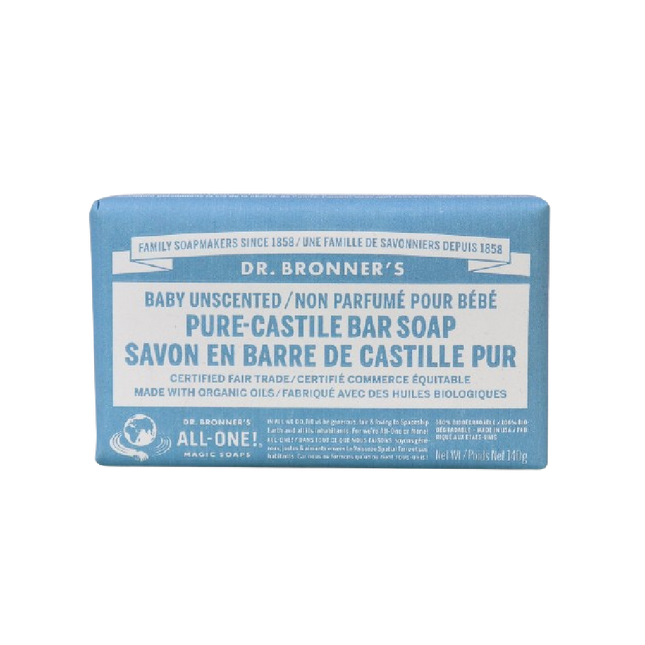 DR.BRONNER'S Baby-Unscented Pure-Castile Bar Soap 140g - Longdan Official
