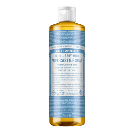 DR.BRONNER'S Baby-Unscented Pure-Castile All Magic (18 in1) Liquid Soap 475ml - Longdan Official