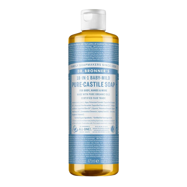 DR.BRONNER'S Baby-Unscented Pure-Castile All Magic (18 in1) Liquid Soap 475ml - Longdan Official