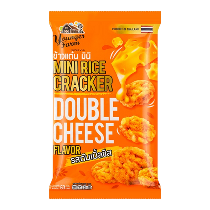 YOUNGER FARM Mini Rice Cracker Double Cheese Flavour 60g (Case 12)