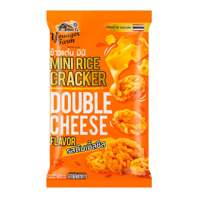 YOUNGER FARM Mini Rice Cracker Double Cheese Flavour 60g (Case 12)