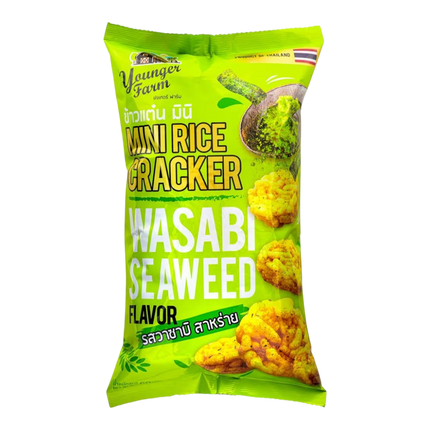 YOUNGER FARM Mini Rice Cracker (Wasabi Seaweed Flavour) 60g (Case 12)