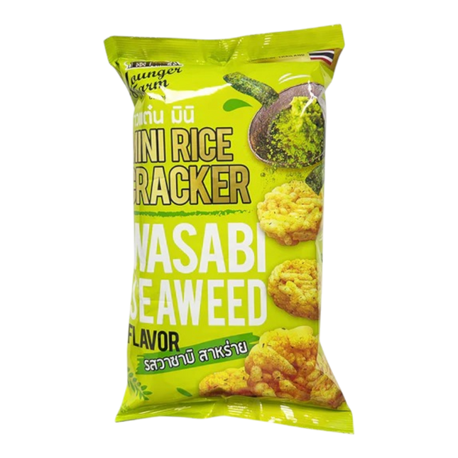 YOUNGER FARM Mini Rice Cracker (Wasabi Seaweed Flavour) 60g (Case 12)