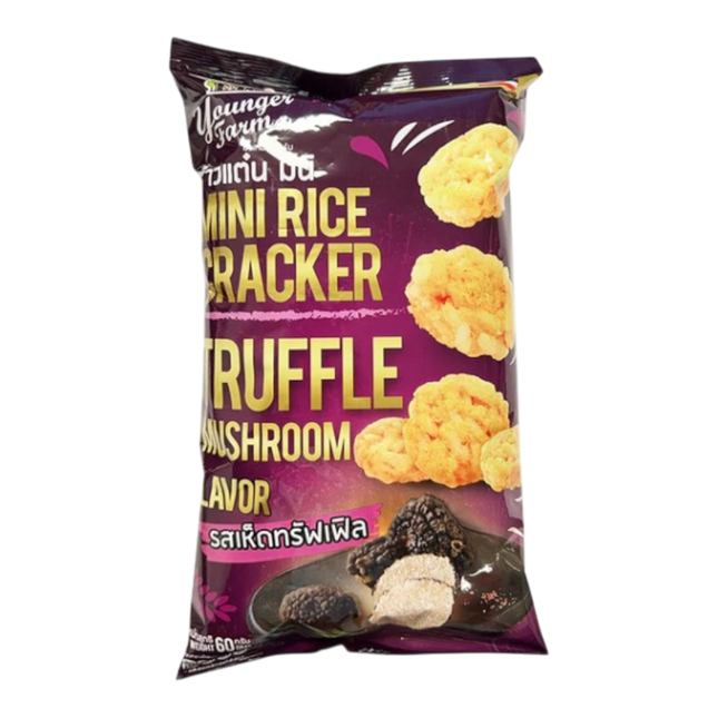YOUNGER FARM Mini Rice Cracker Truffle Mushroom Flavour 60g (Case 12)