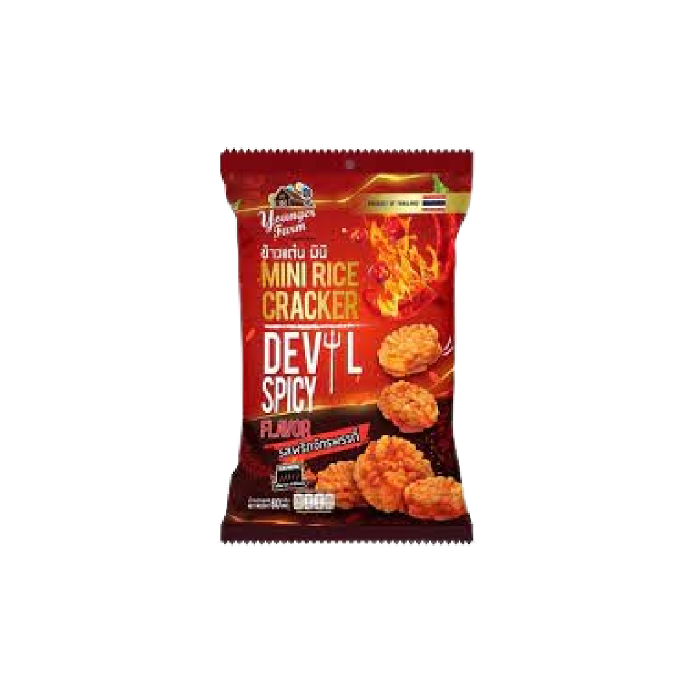YOUNGER FARM Mini Rice Cracker Devil Spicy Flavour 60g (Case 24)
