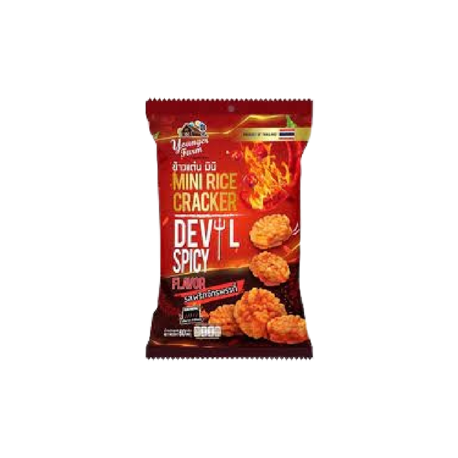 YOUNGER FARM Mini Rice Cracker Devil Spicy Flavour 60g (Case 12)