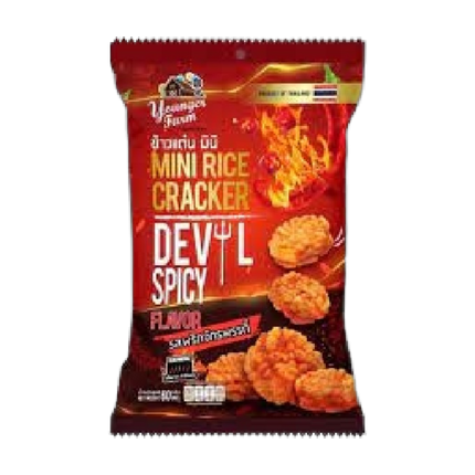 YOUNGER FARM Mini Rice Cracker Devil Spicy Flavour 60g (Case 12)