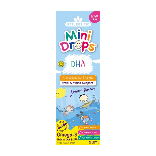 NATURES AID Mini Drops Omega-3 DHA 50ML (Case 6)