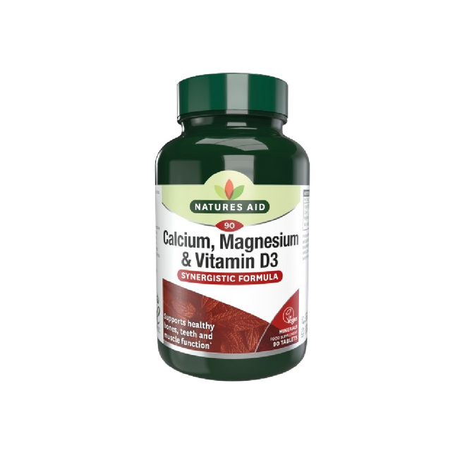 NATURES AID Calcium, Magnesium, Vit D3 90 Tablets (Case 10)
