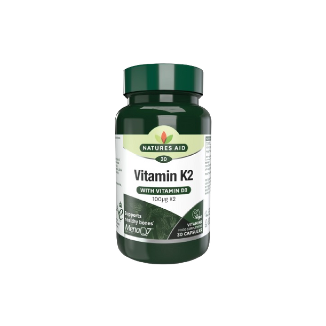 NATURES AID Vitamin K2 MenaQ7 30 Capsules (Case 10)