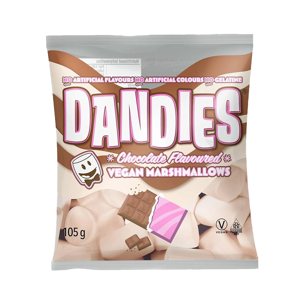 DANDIES Vegan Marshmallows Chocolate 105g (Case 20)