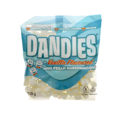 DANDIES Vegan Marshmallows Vanilla Mini 105g (Case 20)