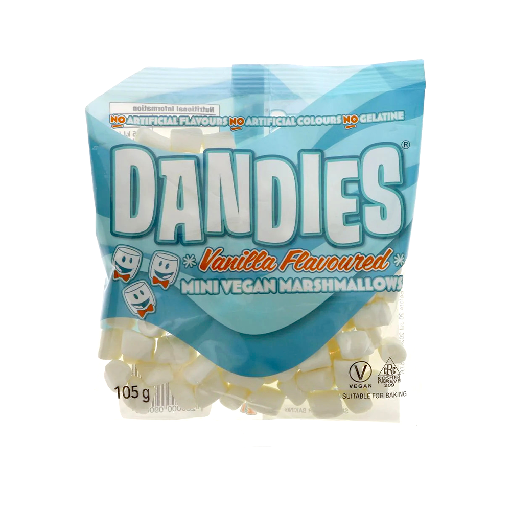 DANDIES Vegan Marshmallows Vanilla Mini 105g (Case 20)