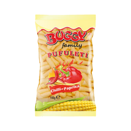 BUGGY FAMILY Chilli Paprika Corn Flips 150g (Case 10)