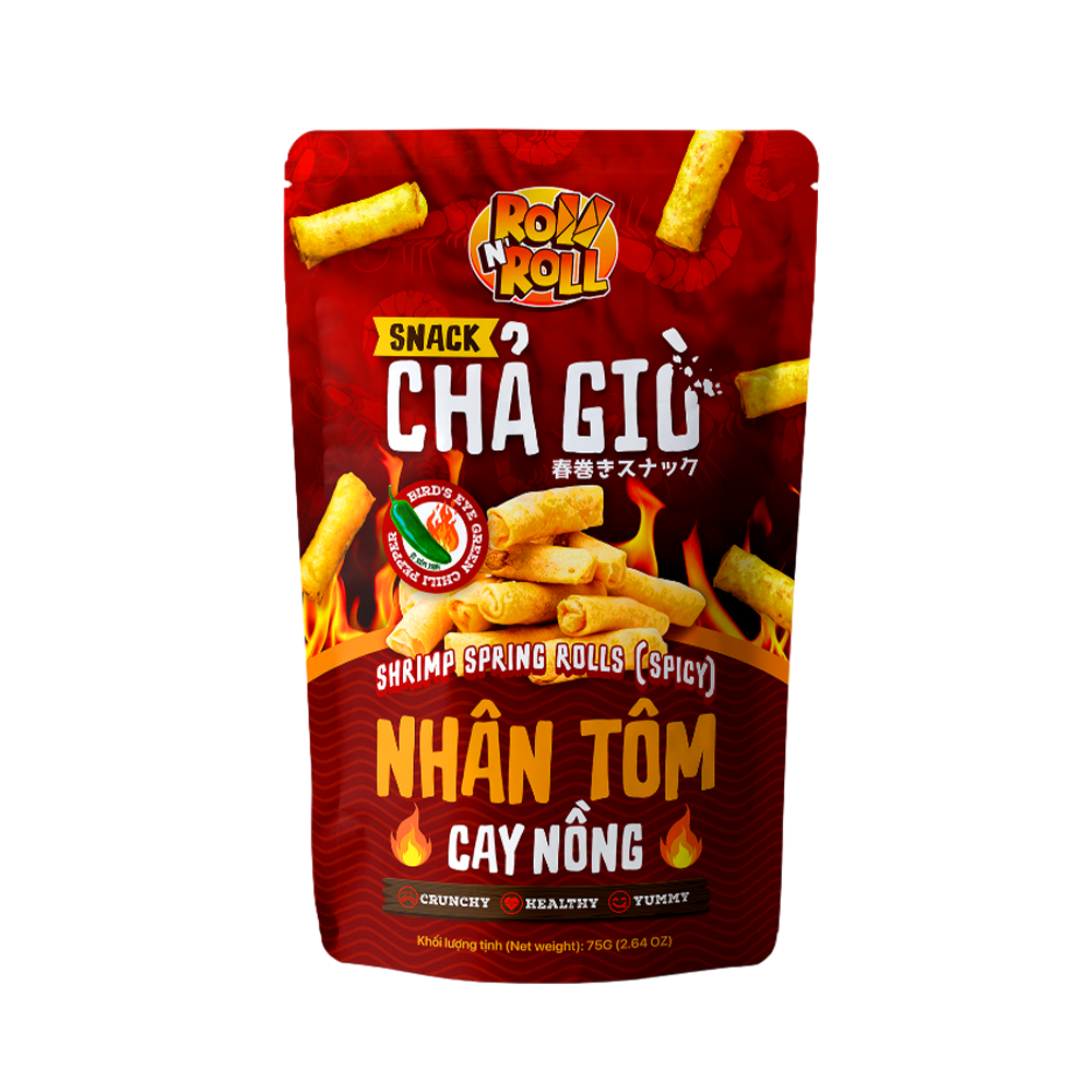 ROLL N' ROLL Snack Shrimp Spring Rolls (Spicy) 75g (Case 40)