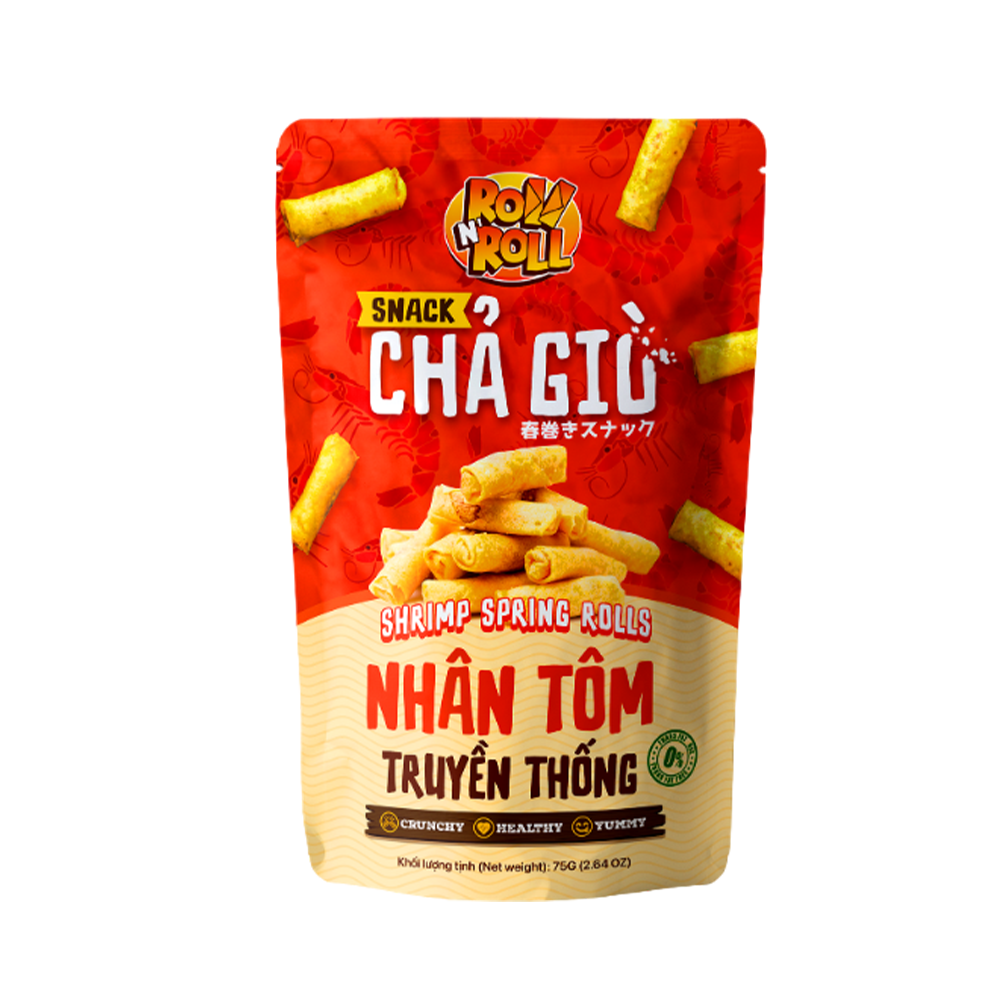 ROLL N' ROLL Snack Shrimp Spring Rolls 75g (Case 40)
