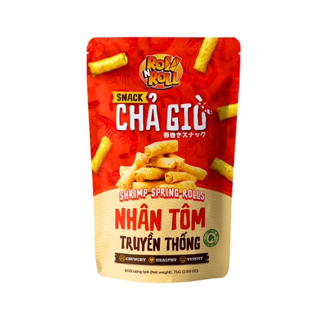ROLL N' ROLL Snack Shrimp Spring Rolls 75g (Case 40)