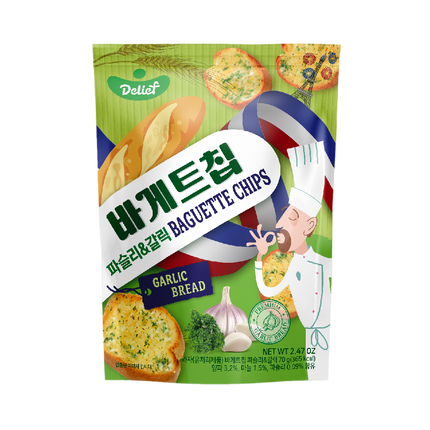 DELIEF Baguette Chips Parsley And Garlic Flavor 70g (Case 40)
