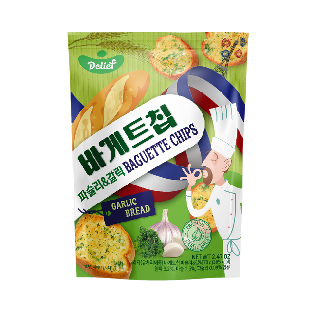 DELIEF Baguette Chips Parsley And Garlic Flavor 70g (Case 40)