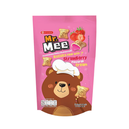 MR.MEE Biscuit Filled with Cream - Strawberry 22g (Case 144)
